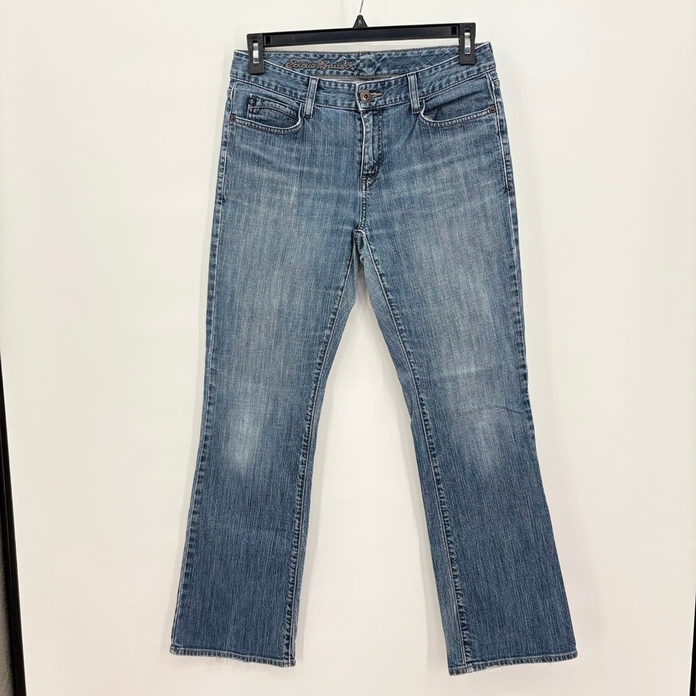 Eddie Bauer Womens 8R Medium Wash Bootcut Flared Stretch Jeans Fall 2009 0587